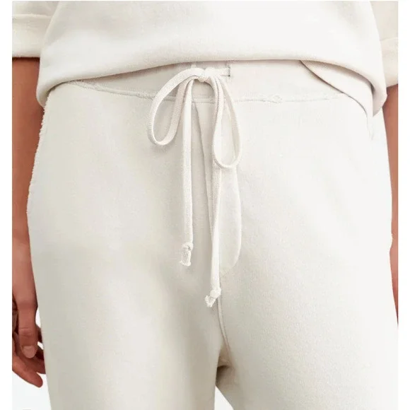 NWT Nili Lotan XS Nolan $290 Ivory Cotton Pants Drop Crotch Paris Sweats Joggers